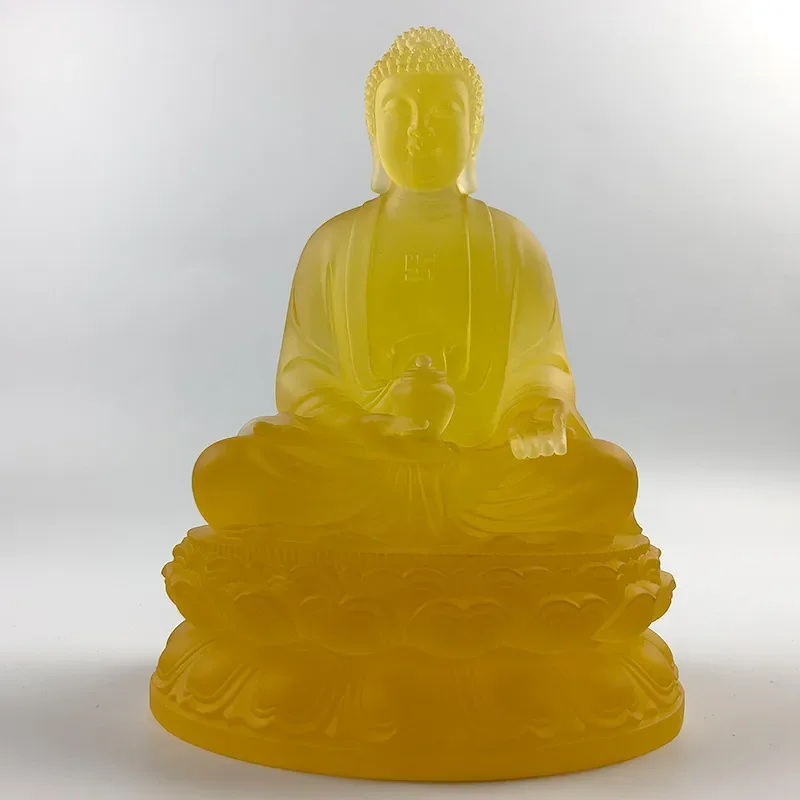 Glazed Buddha Statue Ceramic Buddhist Ornament Home Decor Feng Shui Gift Meditation Figure Traditional Asian Art Sculpture