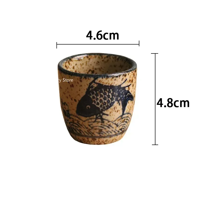 50ml Chinese Retro Ceramic Tea Cup Ceramic Mug Japanese Sake Cup Crockery Tea Cups Personal Single Cup Drinkware Cute Cup