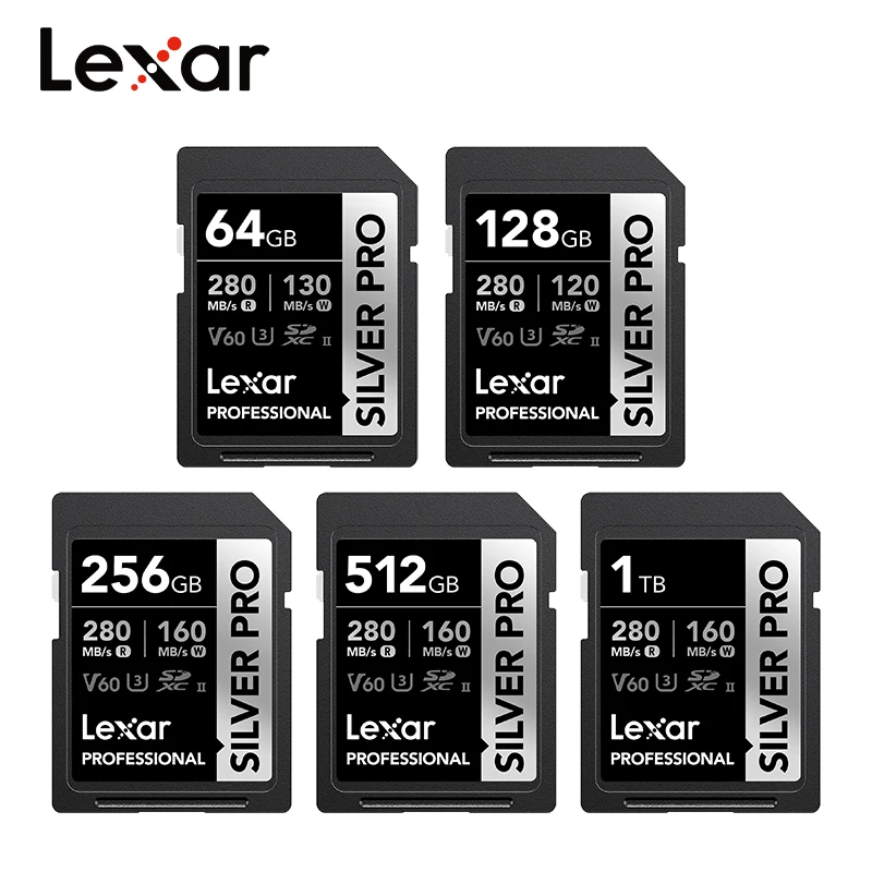 carte-memoire-lexar-professional-silver-pro-sdxc-uhs-ii-v6-u3-jusqu'a-280-mo-s-64-go-128-go-256-go-512-go-1-to-pour-appareil-photo-reflex-numerique-et-hybride
