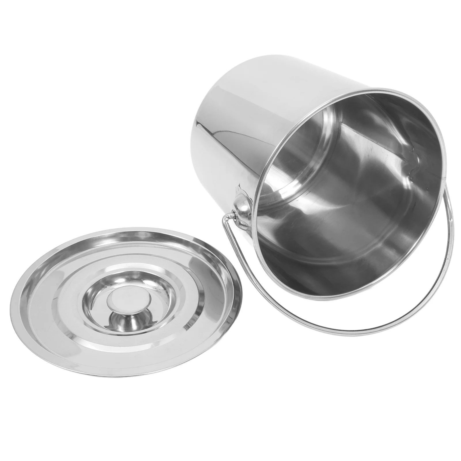 

Stainless Steel Milk Bucket 5 Gallon With Lid Handle Heavy Duty Water Pail For Storage Rice Wine Ice