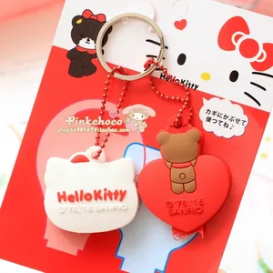Nuevo Sanrio Kawaii Hellokitty Silicone Key Cubierta protectora a prueba de polvo Cartoon My Melody Keychain Portable Anti-P-P-PERTO 8 mejores ventas mi keycap de melodía - №1