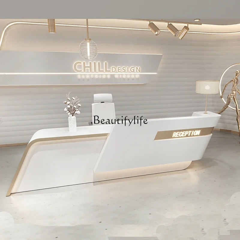 

yj19 Modern Minimalist Company Painted Hotel Front Desk for Beauty Salon Cashier Counter
