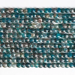 Natural Apatite Beads Strands 4x2MM Blue Faceted Round Loose Spacer Beads For Jewelry Making DIY Bracelet Necklace