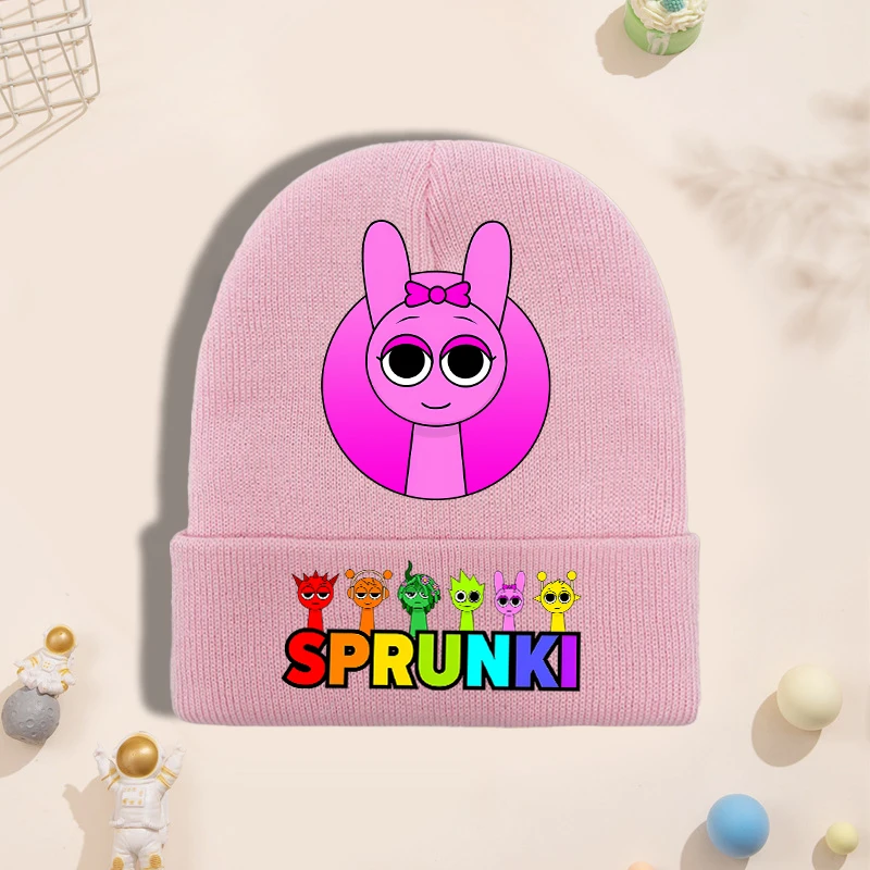 Sprunki Knitted Hat for Children Anime Cartoon Cute Knit Hat Boys Girls Winter Warm Fashion Cap Kids Windproof Hip Hop Caps Gift