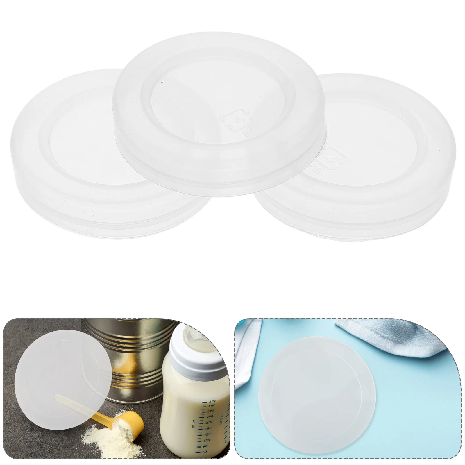 

30pcs Replacement Bottle Caps Reusable Pe Leak-Proof For Milk Juice Glass Bottles Pudding Jar Lids Caps For Home Daily Use