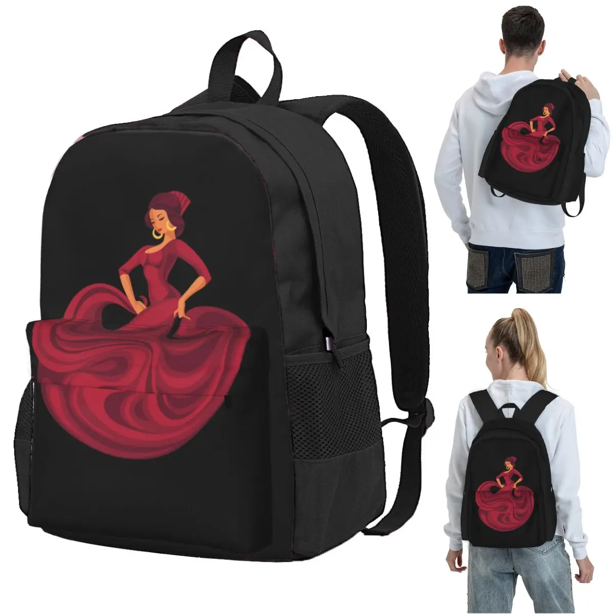 

Gypsy Flaco Passionate Dance Backpack Student BookBag Kids School Bag Laptop Shoulder Bags for Boys Girls
