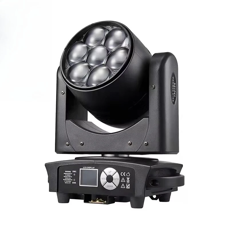 

EU Stock Mini 740 7X40W RGBW LED Zoom Moving Head Stage Light Bee Eye Design CTO Color Parties Weddings Clubs Events DMX IP20