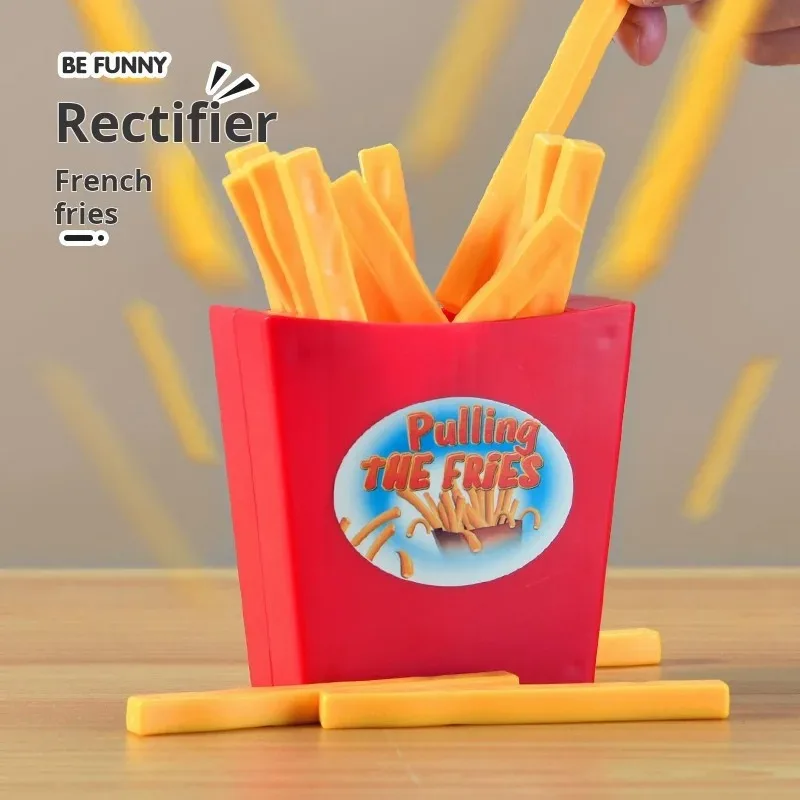 Draw french fries toy fun party multiplayer tabletop game prank bounce french fries tabletop game (sticker style random)