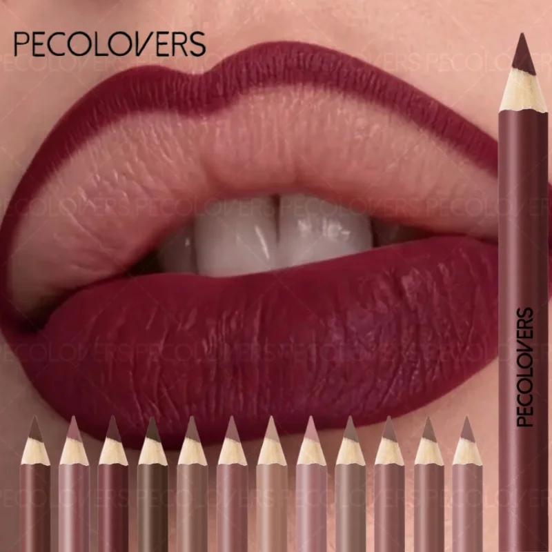 Matita labbra opaca Serie marrone, viola, rosa a lunga durata, rossetto impermeabile Matita labbra Cosmetici labbra da donna