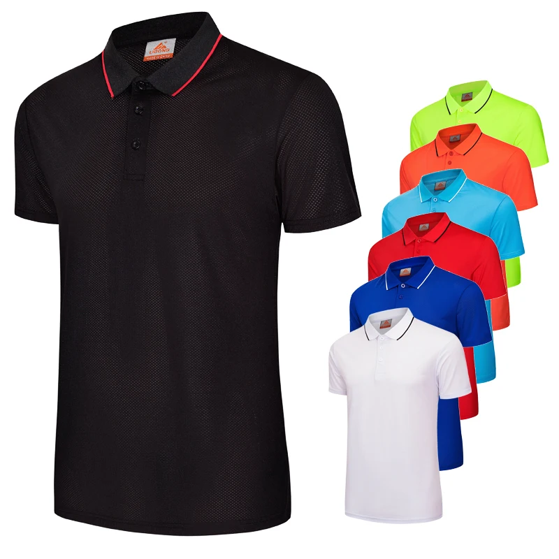 Breathable Sport Shirts Mens Summer Quick Dry Mesh Casual Tshirt Laple Fitness Jerseys Outdoor Tranning Golf Short Sleeve Shirt