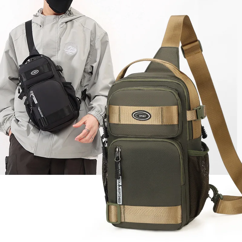 

New chest bag for casual men, convenient outdoor shoulder bag, trendy backpack, large capacity couple style crossbody bag
