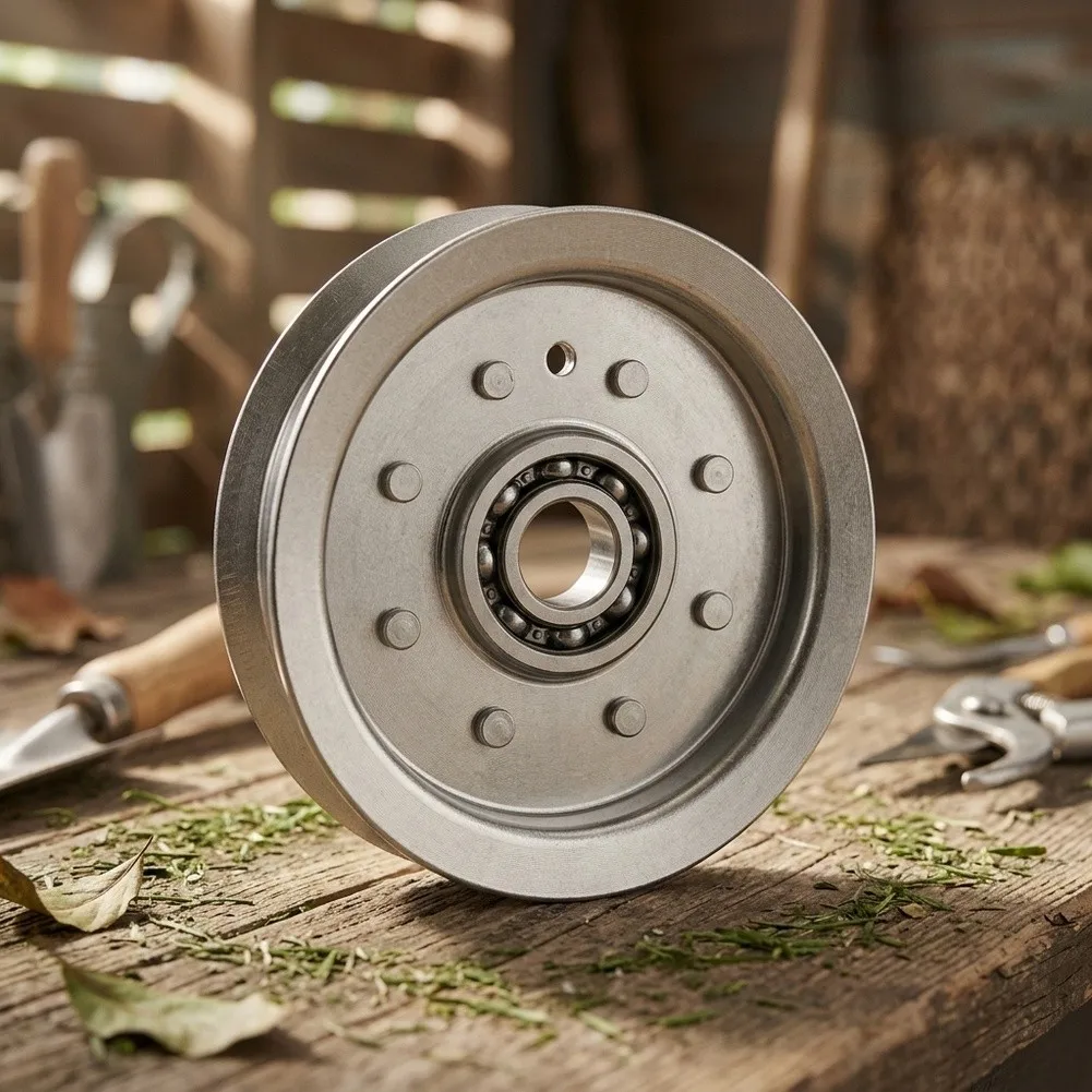 GY22082 Replacement GY20629 Idler Pulley For Lawn Care Easy Installation Pulley Single Groove Design Zinc Coated Finish