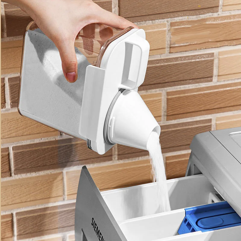 Laundry Room Organizer Detergent Powder Dispenser Bottle Soap Container with Spout Mouth Softener Blench Dispenser Tank