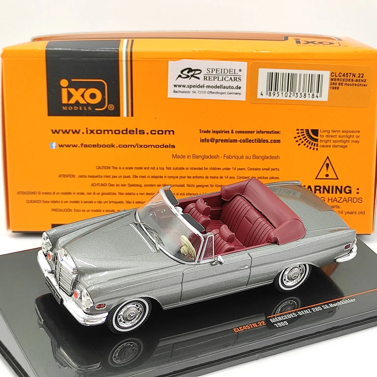 

Diecast IXO 1:43 Scale Benz 280 SE Hochkuhler 1969 Alloy Car Model Collectible Toy Gift Souvenir Display Ornament