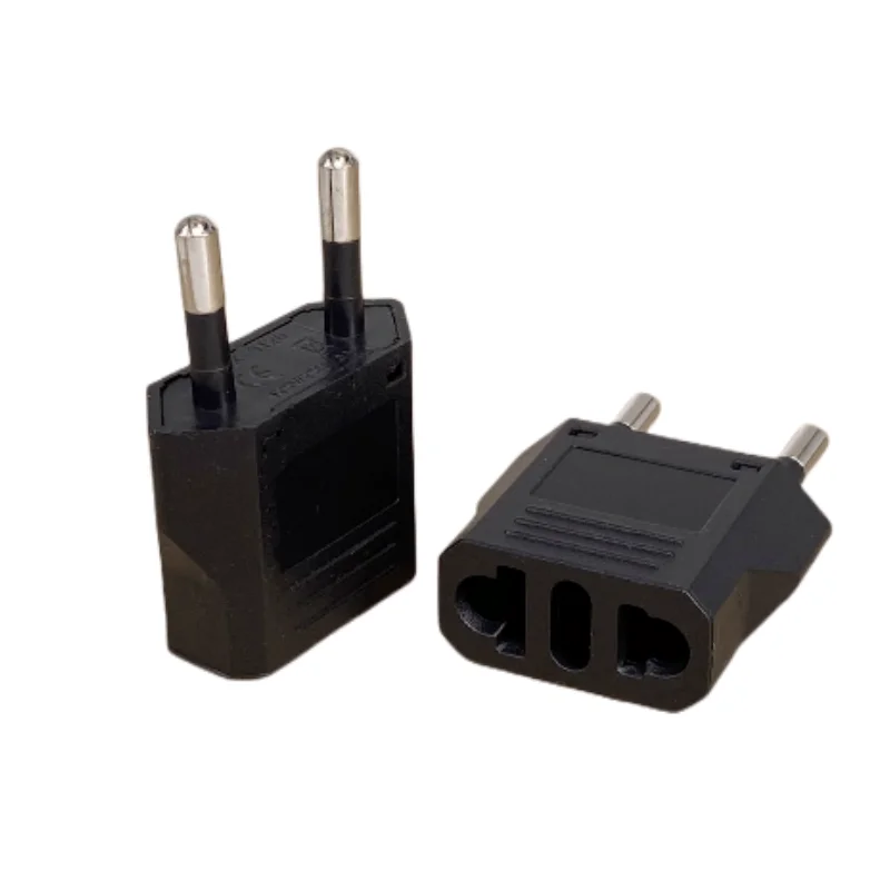 الاتحاد الأوروبي التوصيل محول CN الأمريكية الولايات المتحدة إلى الاتحاد الأوروبي اليورو الأوروبي روسيا كوريا إسبانيا فرنسا BR السفر محول 2Pin التيار المتناوب محول الطاقة