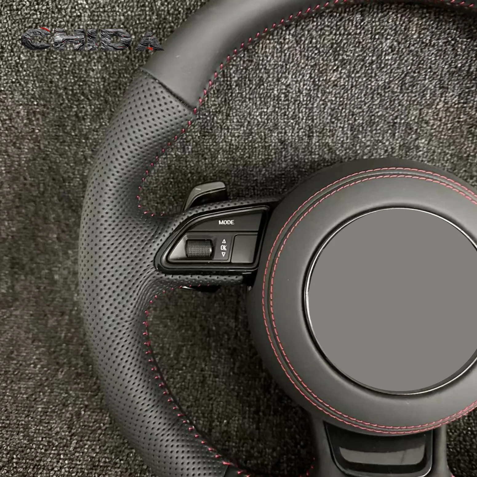 عجلة قيادة مثقوبة من الجلد عالي الجودة لسيارة Au-di A3 A5 A6 A6L A4 A4L C8 Q5 Q7 TT RS3 RS4 RS5 S4 S5 B9 بما في ذلك Q3 #3