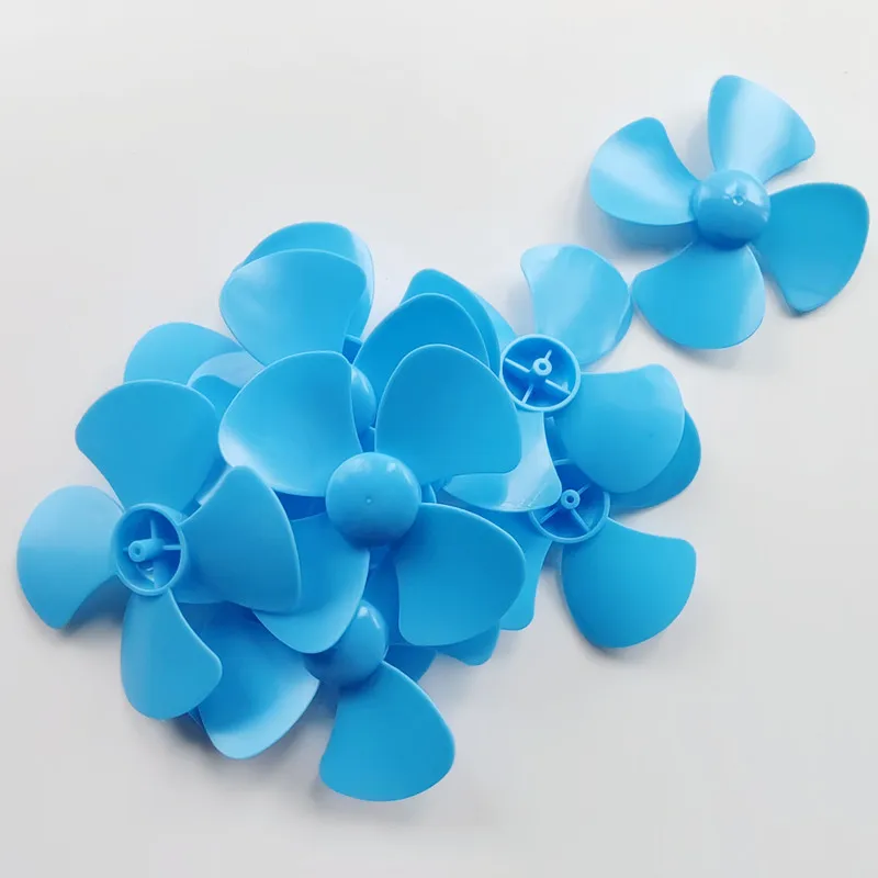 10pcs Blue 80mm Four-blade 4 Blade Propeller Fit for 2mm Motor Diameter Shaft Fan Paddle Student Technology Handmade Accessories