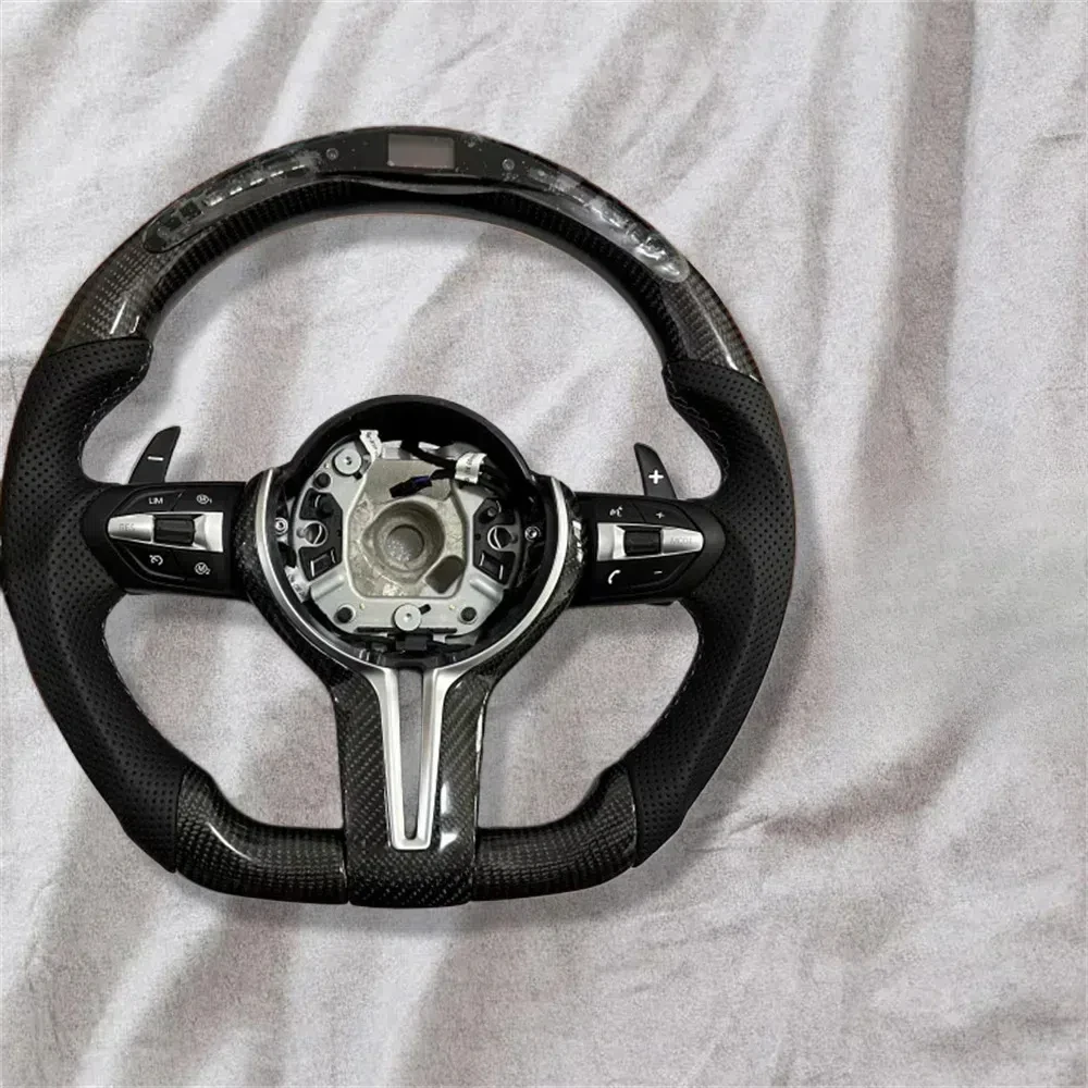 Car Steering Wheel Carbon Fiber LED Style M Sports For BMW F30 F10 F11 F31 F20 F21 F22 F15 F16 F35 F36 F32 F80 M3 M6