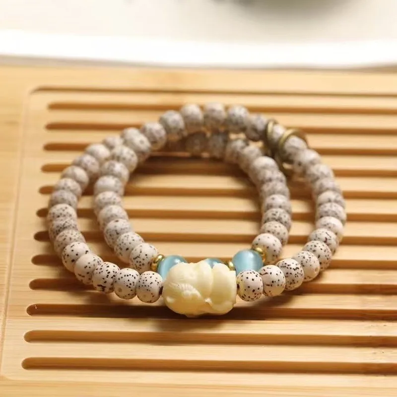 Hainan Classic Smooth White Moon Bodhi Bracelet