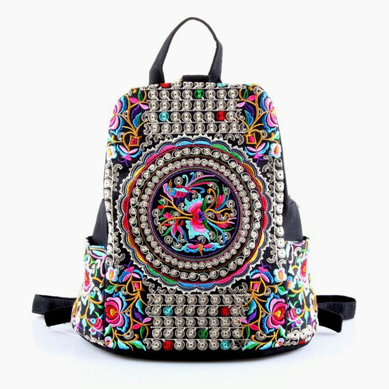 Rare Vintage Floral embroidered detail backpack Amazon.com: Goodhan Vintage Embroidered Women Backpack  main image 2