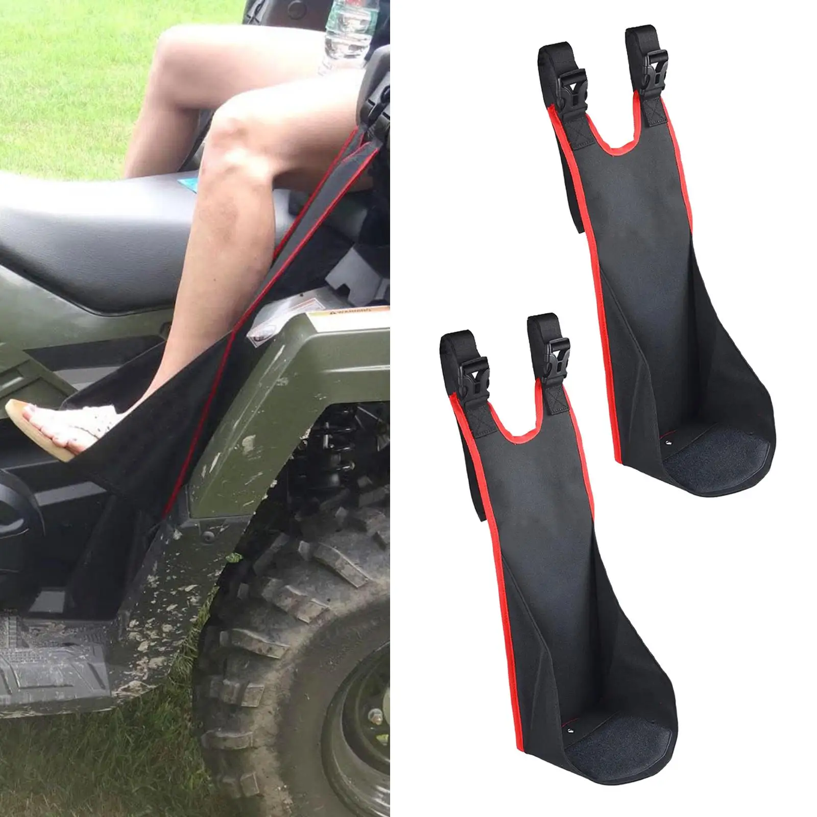 

2x Generic ATV Rear Passenger Foot Rests Universal Oxford Waterproof Foldable Footrest Foot Holder Nonslip Adjustable Foot Pegs