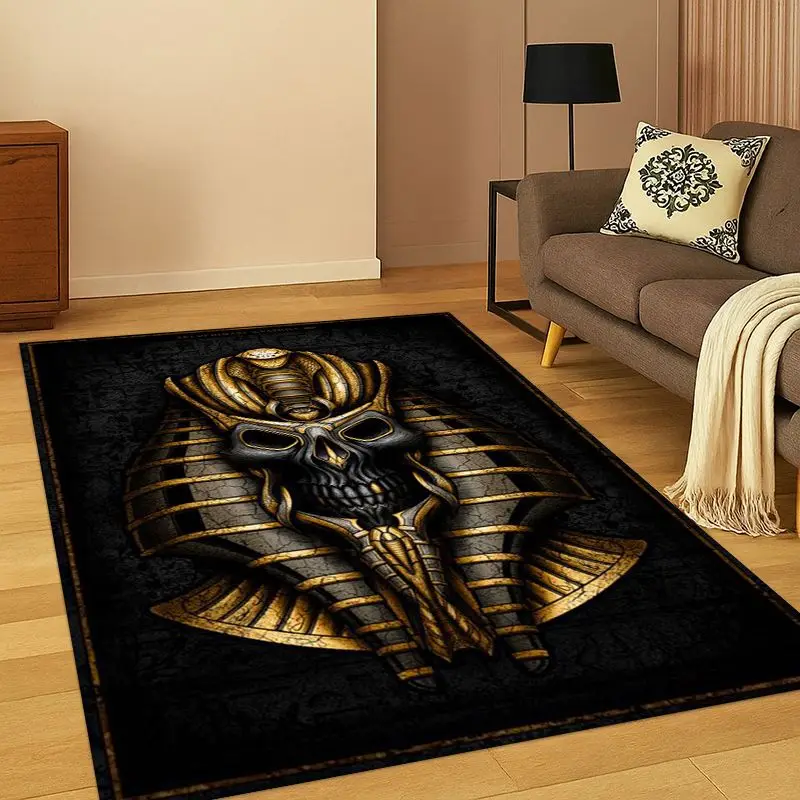 Egyptian Mythological mural pictograph Carpet Rug for Bedroom Living Room Sofa Playroom Doormat Home Decor,Kid Area Rug Non-slip