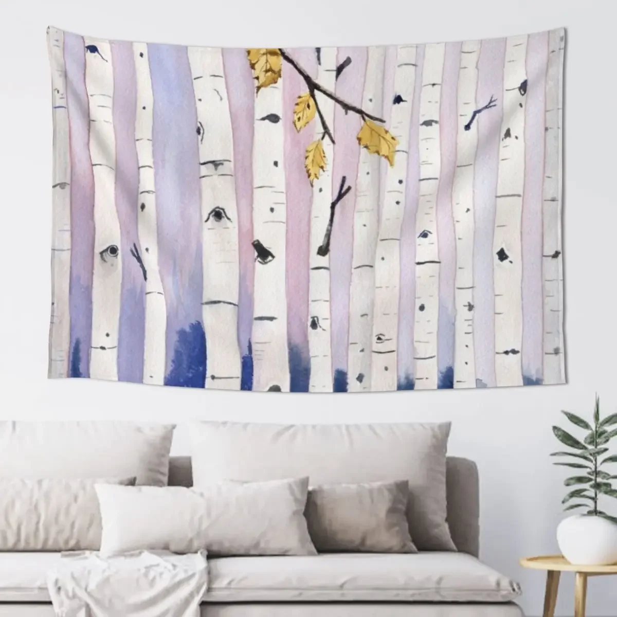 

Birch Trees Watercolor Tapestry Aesthetic Room Decoration Home And Comfort Decor Aesthetic Decoration Tapestry