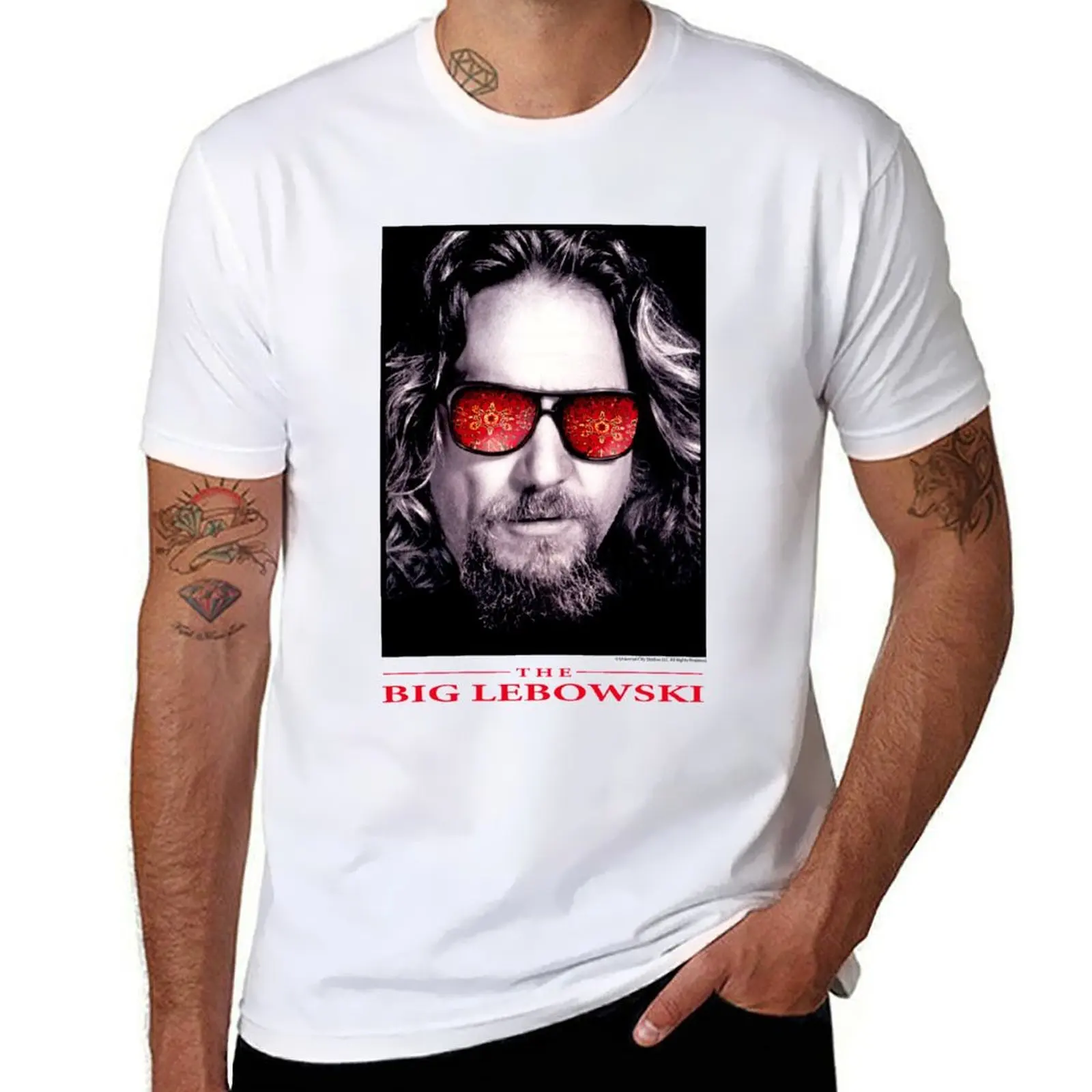 

The Big Lebowski Rug Reflection Sunglasses Poster T-Shirt t shirt man casual man t shirt cotton high quality T-Shirt