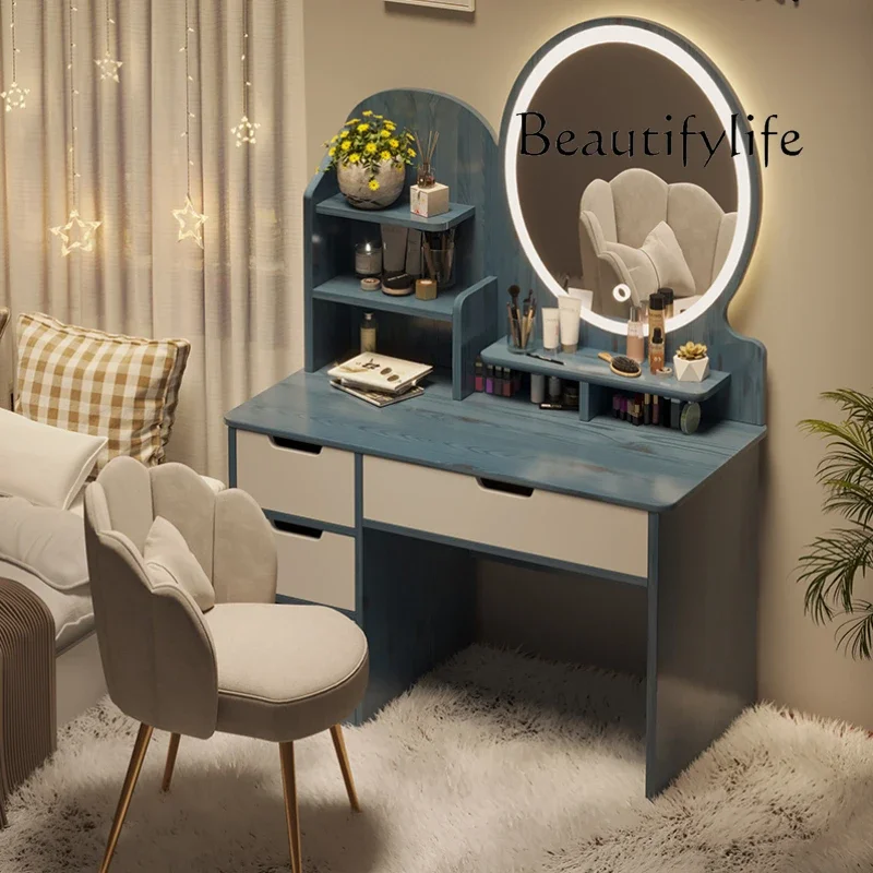 YY Nordic Natural Dressing Table Essentials Aesthetic Wood Luxury Dressing Table Modern Texture Coiffeuse De Chambre Furniture