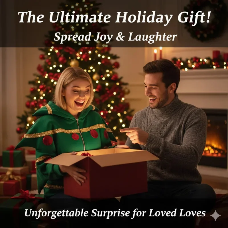 

Christmas Tree Cardigan Women Gold Trim Loose Top European Style Holiday Costume Shiny Performance Outfit Festive Xmas Coat New