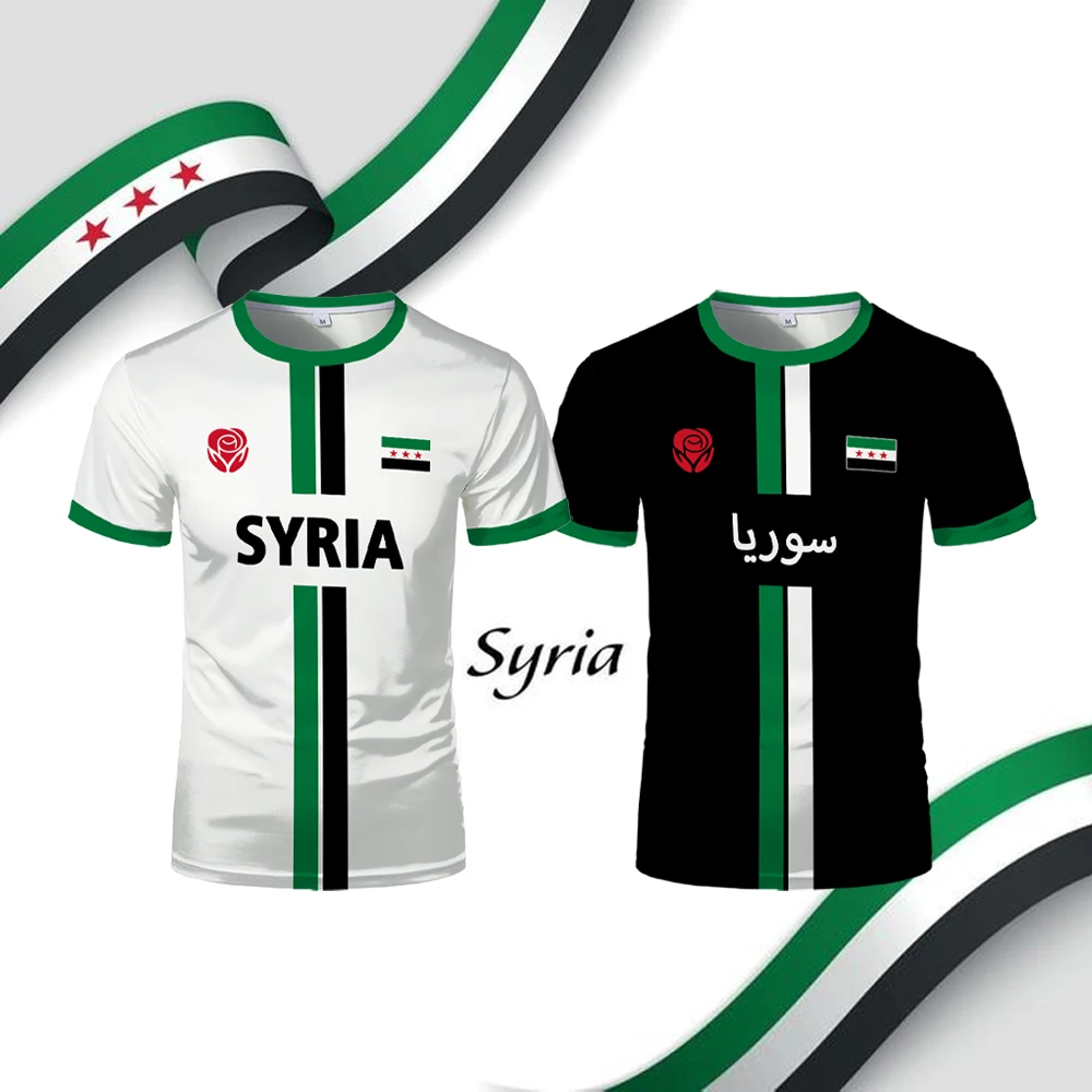 Syria Football T-Shirt Summer Sports Breathable Quick-drying Men's Tops Syrian Flag Map Print Short Sleeve Jersey Kid's Clothes