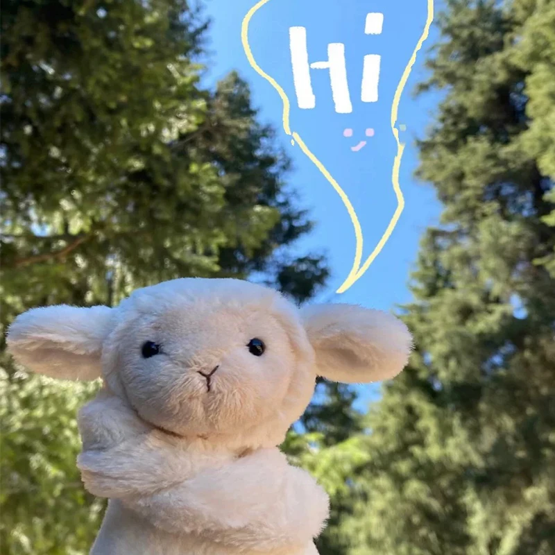 

Cute Wave Curly Lamb Plush Toy Animal Stuffed Sheep Doll Cartoon Sheep Doll Children's Birthday Gift Room Decoration