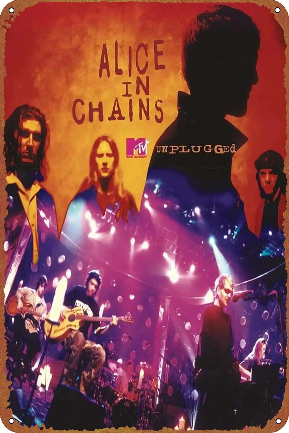 Alice In Chains: MTV Unplugged Movie Poster Tin Sign Cafe bar Home Wall Art Decoration Retro Metal Tin Sign 8x12 inch