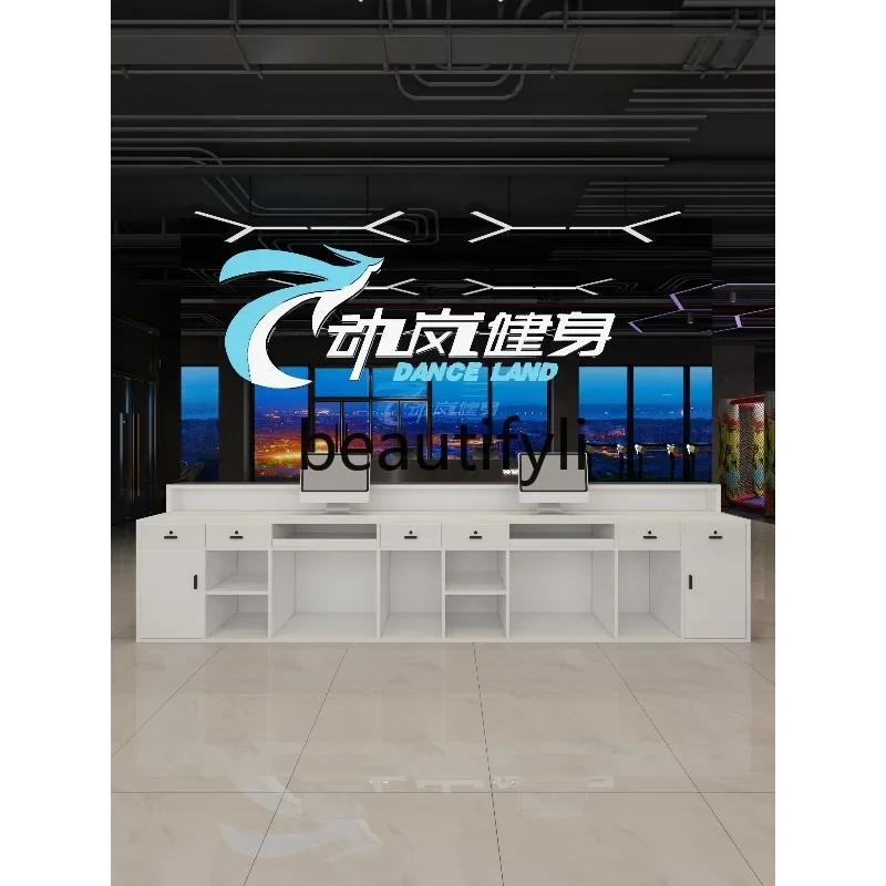 ZzqSimple الحديثة الفولاذ المقاوم للصدأ منصة مشروبات شركة مكتب الاستقبال الصالة الرياضية متجر الملابس صالون تجميل مكتب الاستقبال أمين الصندوق العداد