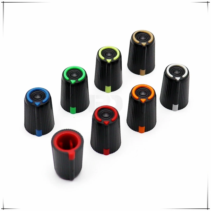 10PCS 12×16.5mm Plastic Double Color  Knob Cap Potentiometer switch Mixer knob cap 270℃ D-Shaped Inner Hole 6mm