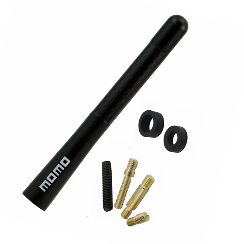 12 سنتيمتر عالية الجودة مومو 4.7 بوصة ألياف الكربون الأسود سقف السيارة AM/FM راديو هوائي الزخرفية الجوية العالمي لمعظم السيارات المركبات #4