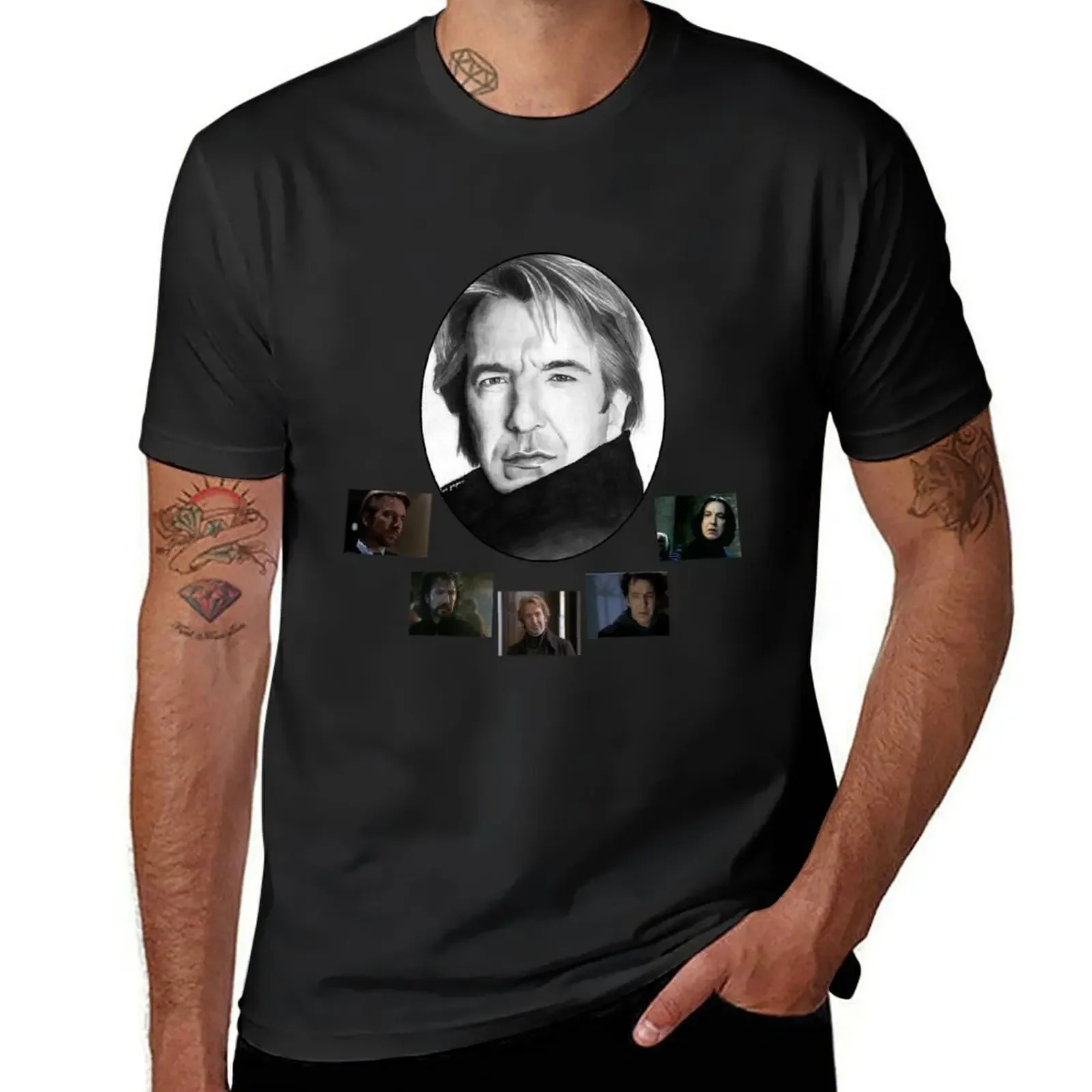 The Many Faces of Alan Rickman T-Shirt summer top oversized graphic tee hippie clothes oversized Men's clothing