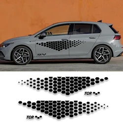 2PCS Honeycomb Graphics Stickers Apply for Volkswagen GTI TCR CC Golf Lavida Exploring Song Road View POLO Decor Door Side Decal