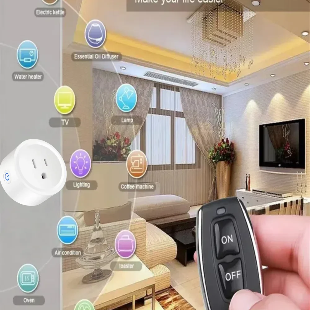 RF 433Mhz Wireless Electric Socket Remote Control Switch US Plug AC 110V 220V 15A Electrical Outlets for Fan Lamp coffee machine