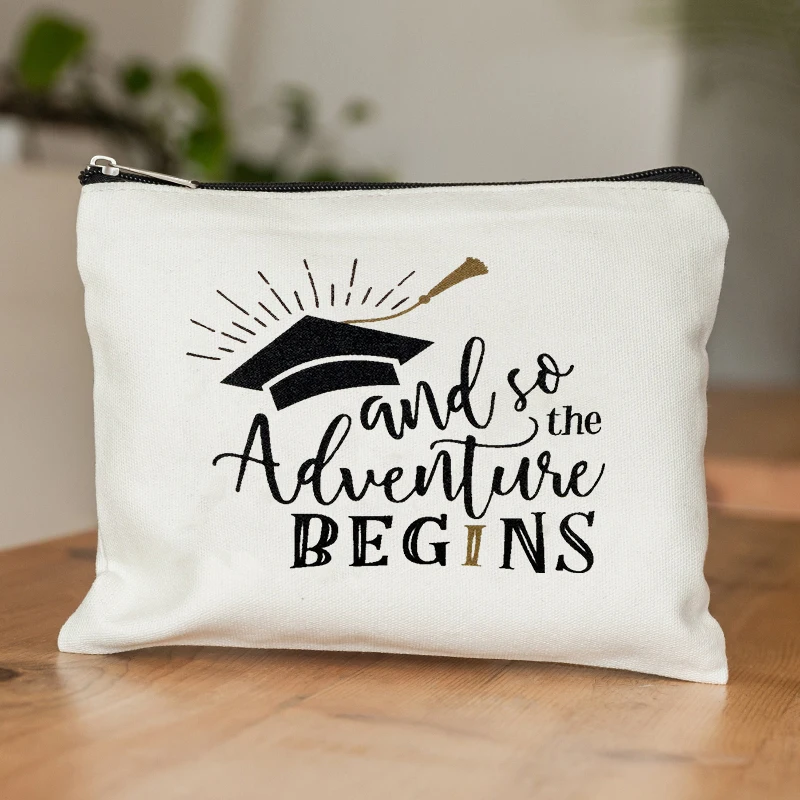 

Graduation Gifts for Her Graduation Congratulations Gifts for Women Sister Class of 2025 Gifts the Adventure Begins Makeup Bag