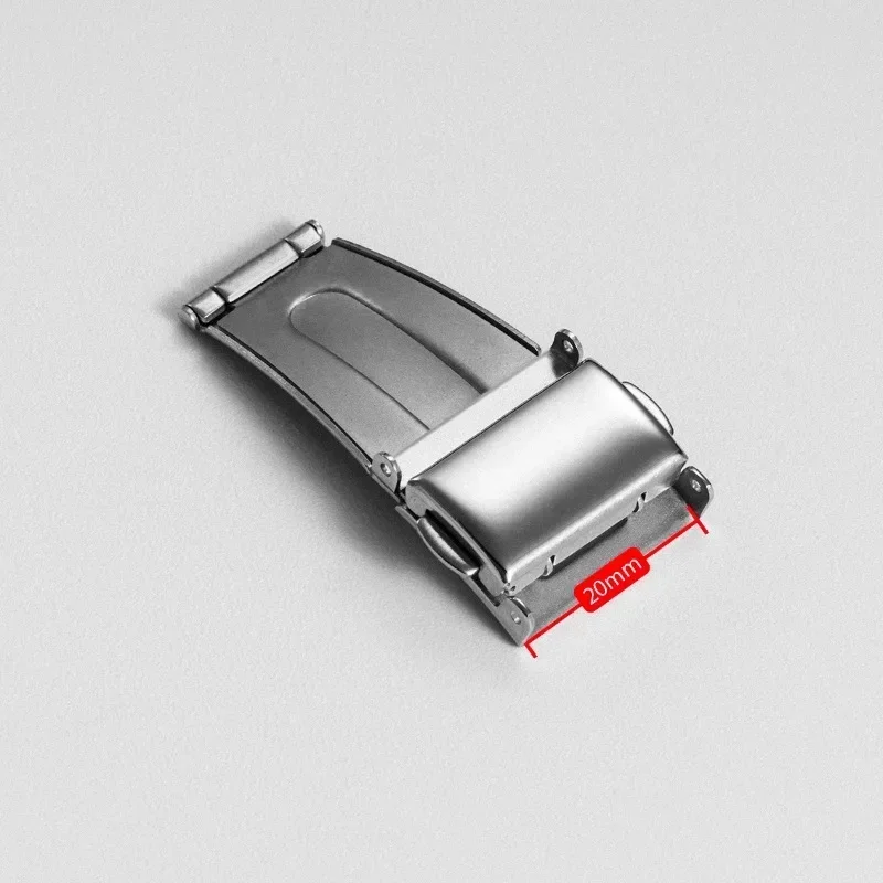 Stainless Steel Double Push Button Clasp Buckle for 16mm,18mm,20mm Watch Strap Band Deployment Fold Buckle