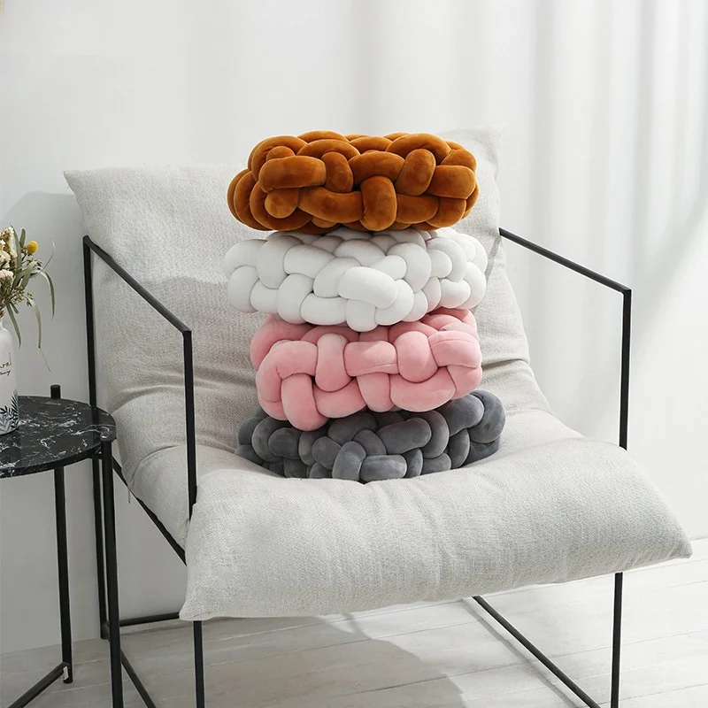 Warming Nordic Ins Cushion Woven Cushion Square Backrest Plush Cushion Sofa Cushion Decorative Bay Window Cushion Oficina