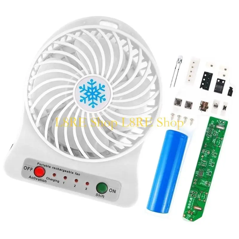 L8RE Light Weight Small Electric Fan Assembly Portable Assembly Fan Enduring