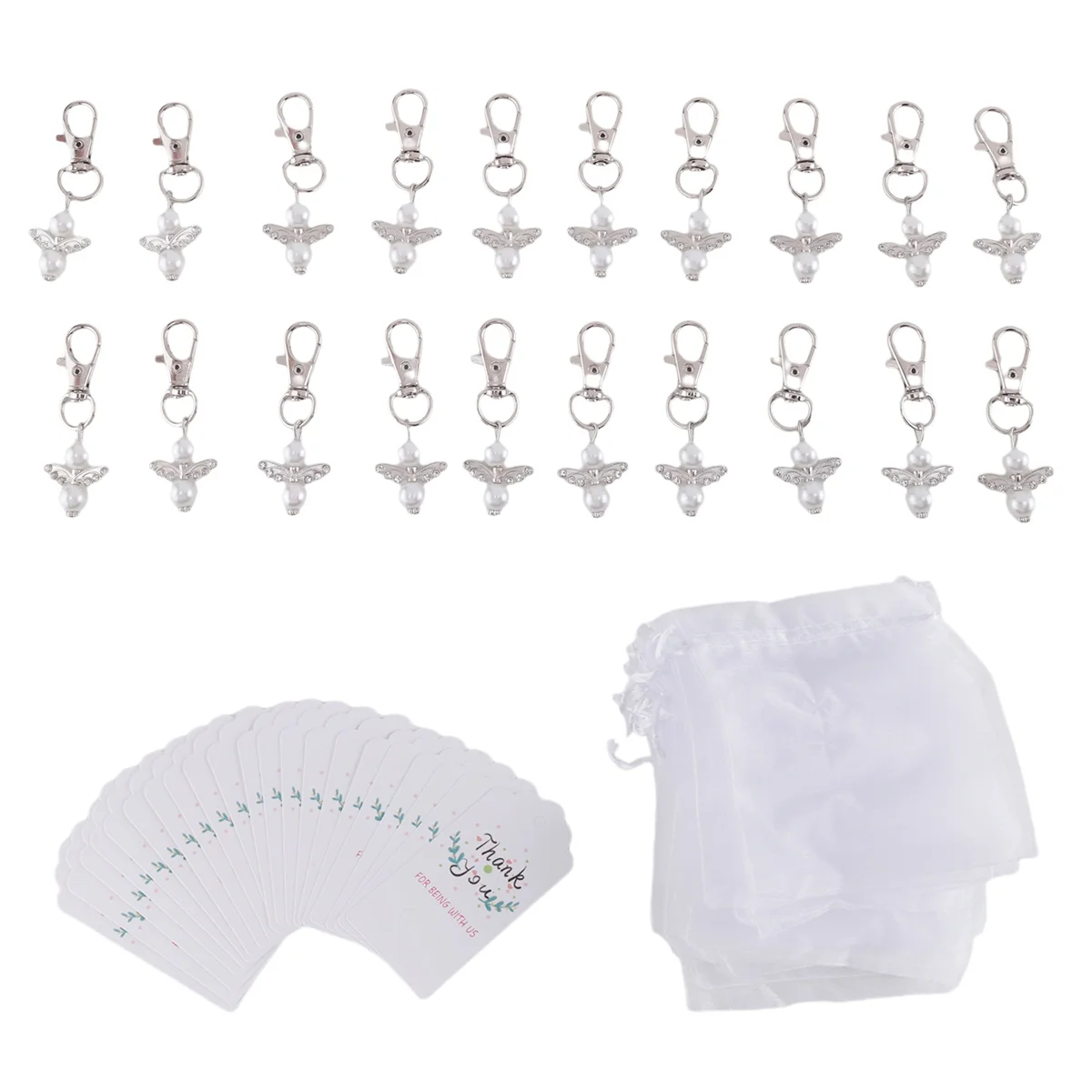 Guardian Angel Keyring,20Pcs Party Favours Christening Wedding for Communion Confirmation Keyring Girls Thank You Gift