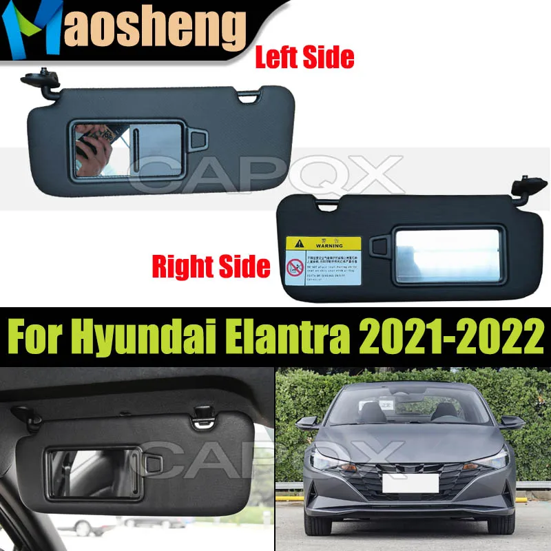 

Black Car Sun Visor For Hyundai Elantra 2021-2022 Side Shade Sunvisor With Mirror Sunshade Cover Shade Sun Visor