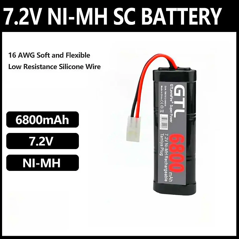 New 7.2VBattery 6800mAh NiMH Batteries Pack For RC Car Truck Buggy Boat Tank 7.2v Ni-Mh Baterias With Tamiya Connectors