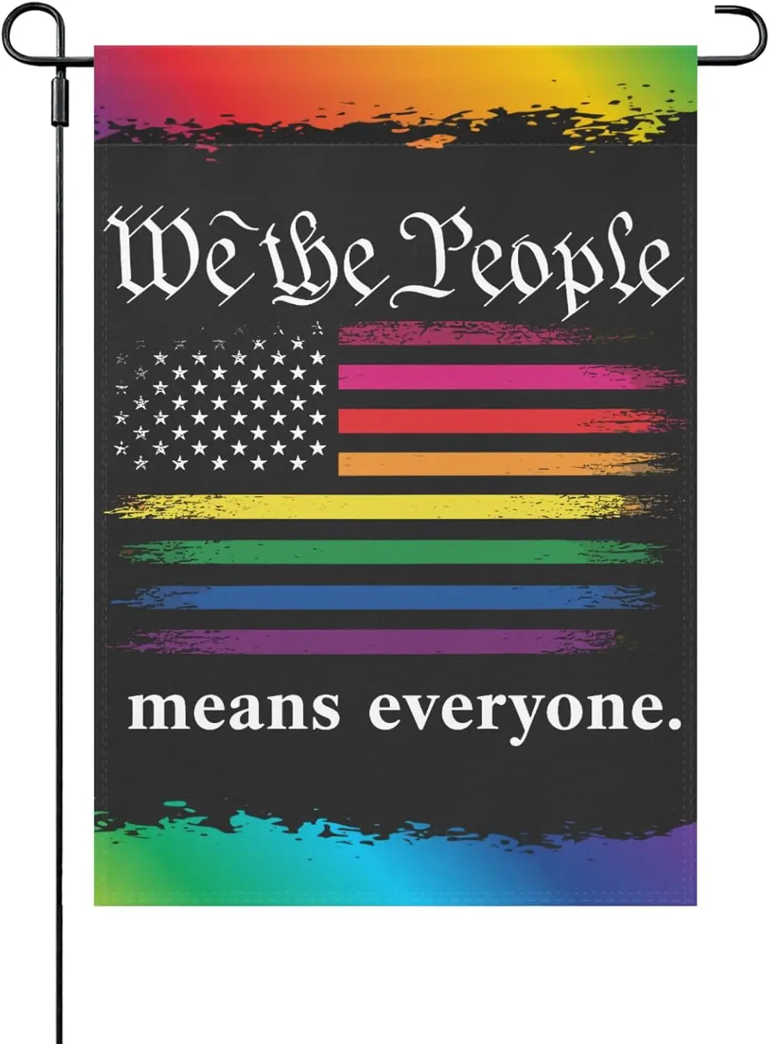 Nosotros, el Pueblo, significa que todos somos iguales, banderas de jardín de la igualdad LGBT, pancarta decorativa para el hogar XXE PPM