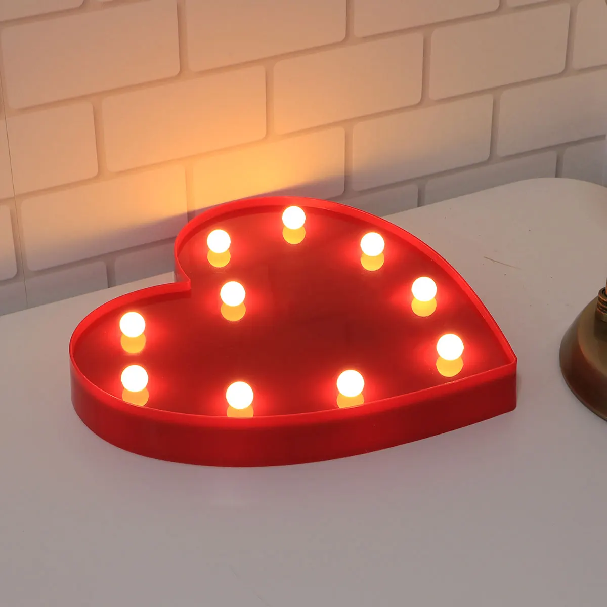 6 luci notturne a LED a forma di cuore, decorazioni romantiche calde, matrimoni, feste di compleanno, casa, San Valentino, amore, piccola luce notturna