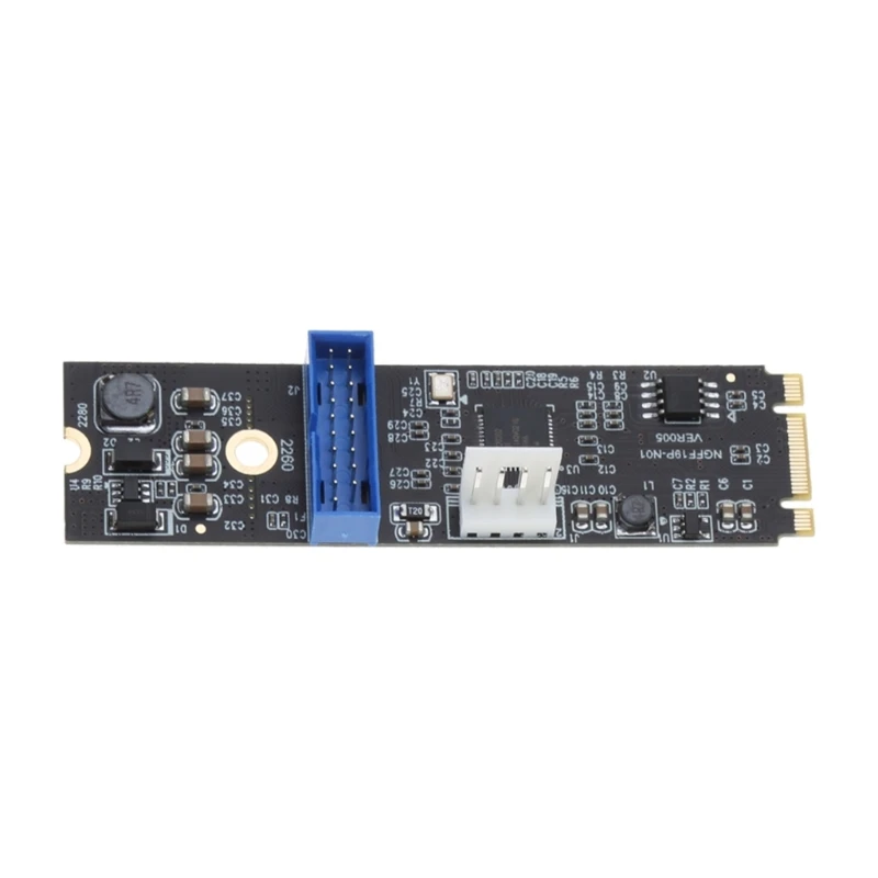 NVME para Type-C Front Type-E A-Key 19PIN Extensão USB3.2 Placa adaptadora 5Gbps