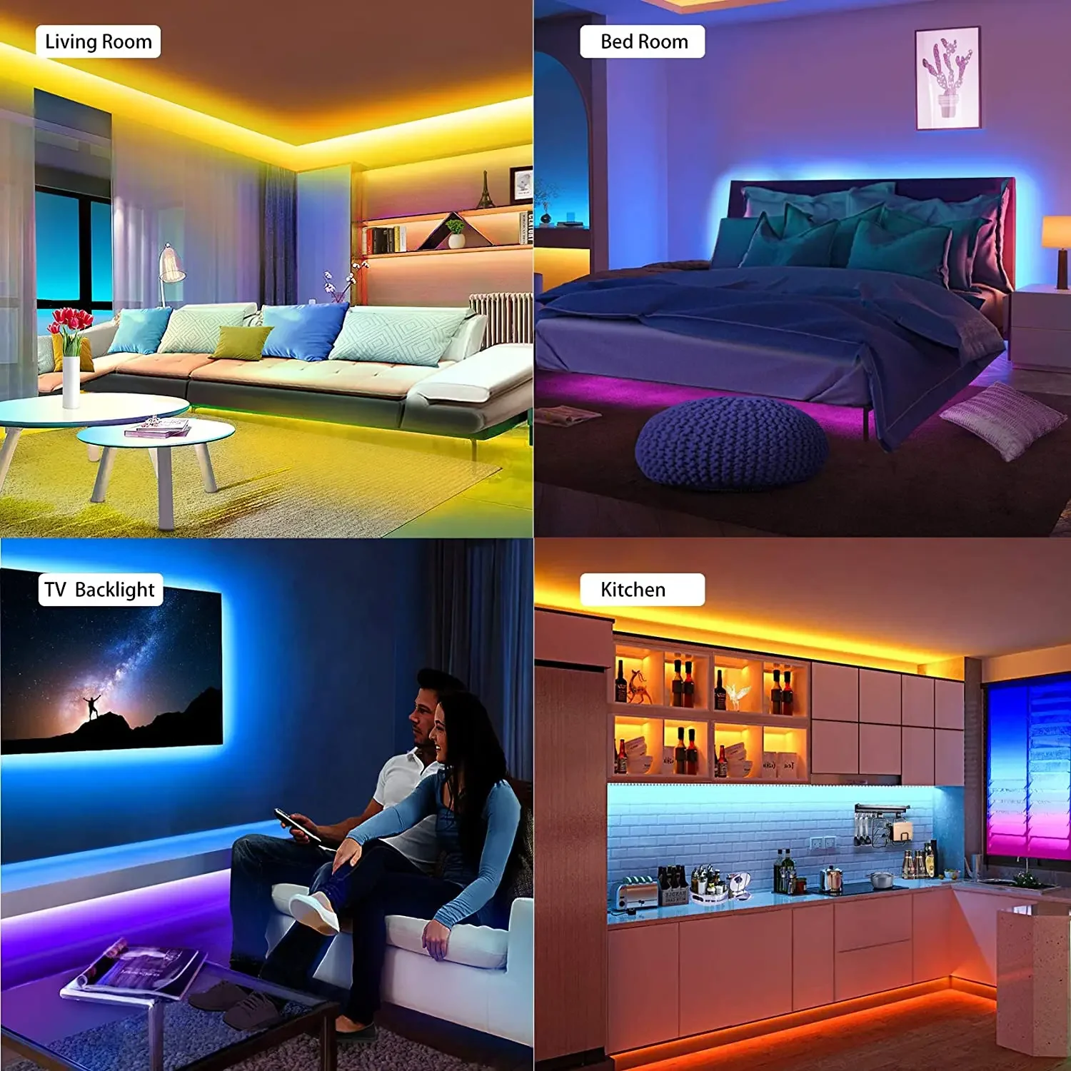 1M-10M LED Strip Light RGB Smart Bluetooth APP Control USB 5V 2835/5050 Flexible Tape TV Backlight Bedroom Festival Decoration